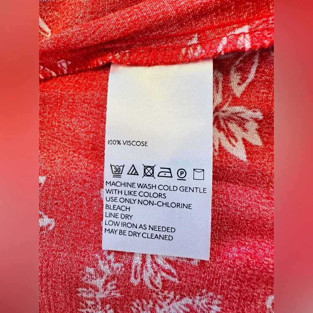 Free People Red Floral Wide Leg Be The One Tropical Pant Boho Tropic Jumpsuit - Picture 14 of 15